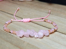 Load image into Gallery viewer, Rose Quartz Chip Adjustable Bracelet Handmade Bracelet~ Self Love

