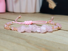 Load image into Gallery viewer, Rose Quartz Chip Adjustable Bracelet Handmade Bracelet~ Self Love
