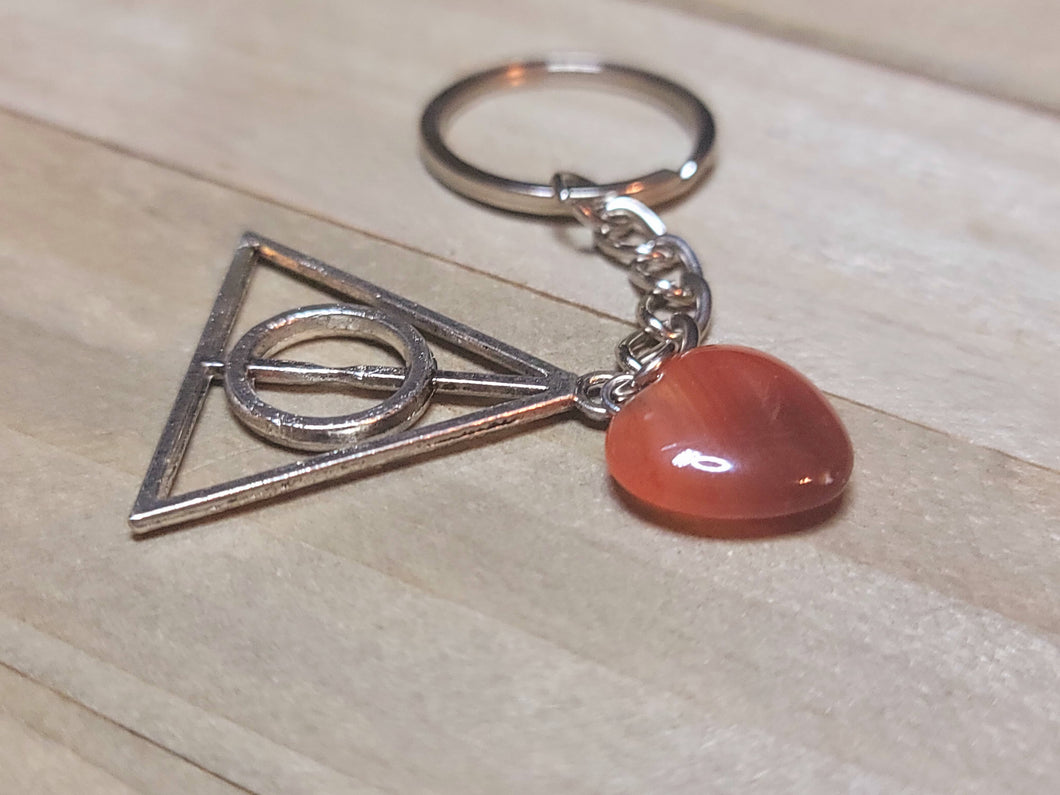 Carnelian Natural Healing Stone Keychain For Protection