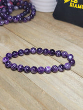 Load image into Gallery viewer, Natural Amethyst Bracelet, Handmade Semi Precious Gemstone 8mm
