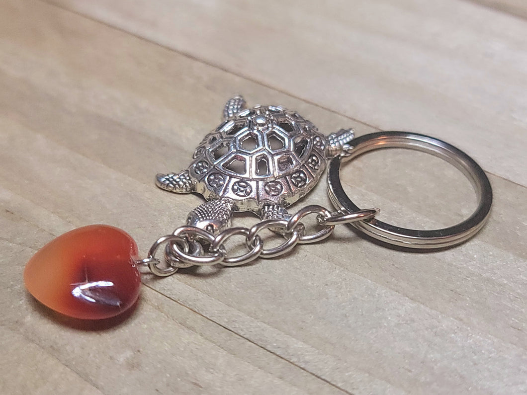 Carnelian Natural Healing Stone Keychain For Protection