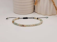 Load image into Gallery viewer, Amazonite Adjustable genuine crystal amazonite bracelet 4mm Adjustable
