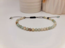 Load image into Gallery viewer, Amazonite Adjustable genuine crystal amazonite bracelet 4mm Adjustable
