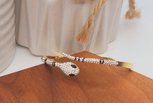 Load image into Gallery viewer, Trendy Full Zircon Snake Bracelet Gold Open High-End Bangle
