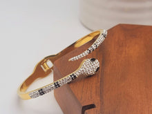 Load image into Gallery viewer, Trendy Full Zircon Snake Bracelet Gold Open High-End Bangle
