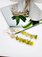 Load image into Gallery viewer, Handmade Dream Prehnite Natural Drop Earrings , Crystal  Earrings
