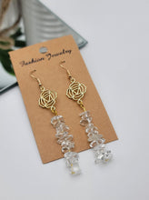 Load image into Gallery viewer, Handmade Clear Quartz  Natural Drop Earrings , Crystal  Earrings
