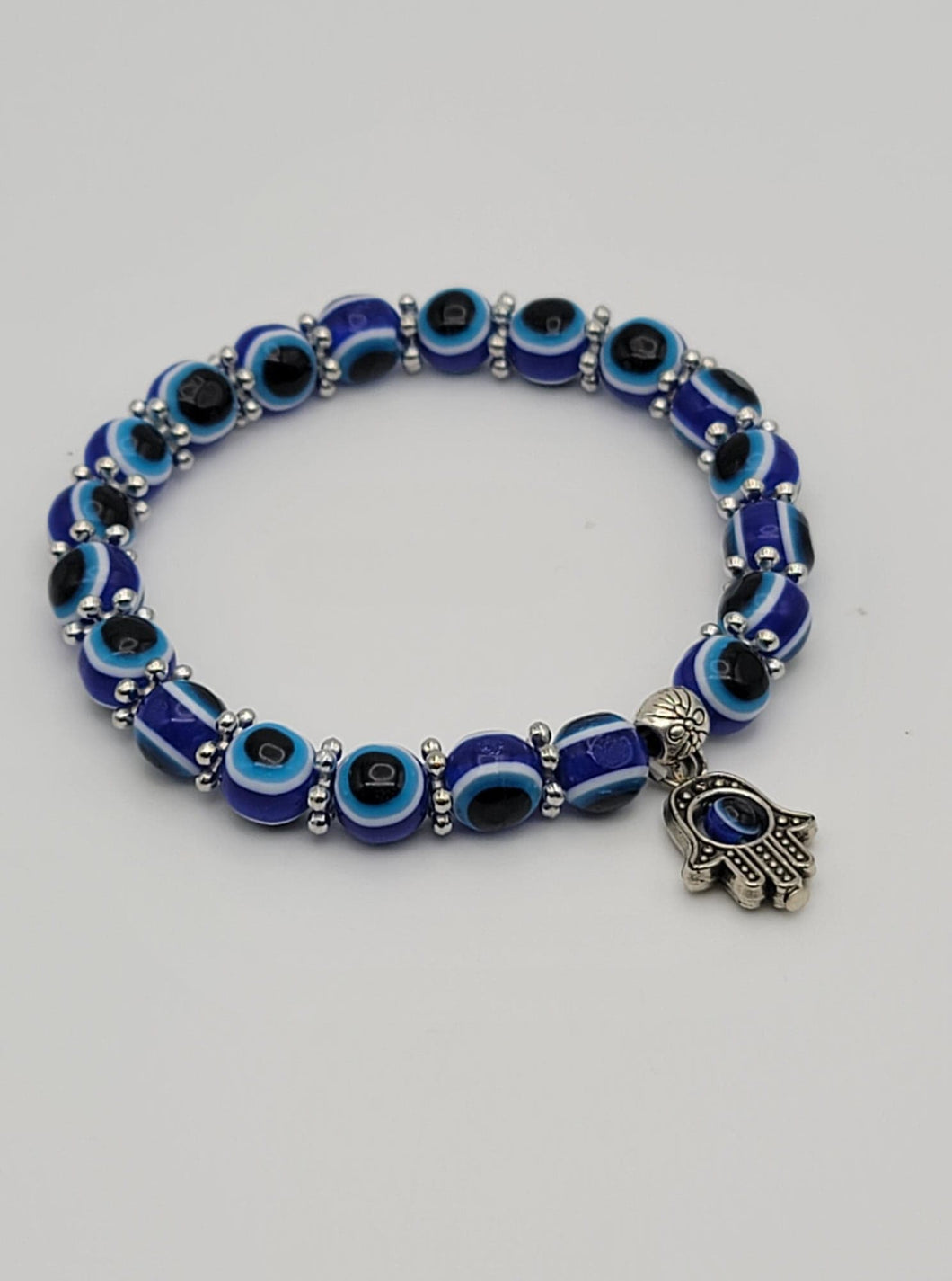 Evil Eye Charm Bracelet 8mm  for Protection, Good Luck