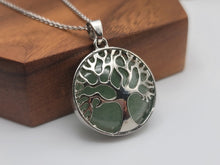 Load image into Gallery viewer, Green Aventurine Crystal Necklace Tree Of Life Necklace
