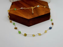 Load image into Gallery viewer, Dainty Crystal Choker Necklace Gold tone Gorgeous Choker Irregular Crystals
