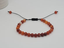 Load image into Gallery viewer, Handmade Carnelian Adjustable Bracelet 6mm Beaded - Beautiful Gift for Him or Her
