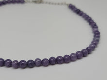 Load image into Gallery viewer, Amethyst Choker Necklace Silver tone Gorgeous Choker 4mm Beads
