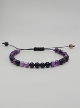 Load image into Gallery viewer, djustable Amethyst Beaded Bracelet - 6MM Beads - Beautiful Gift for Her or Him
