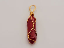 Load image into Gallery viewer, Red Jade Wire wrapped  Crystal Necklace Red Quartz
