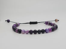 Load image into Gallery viewer, djustable Amethyst Beaded Bracelet - 6MM Beads - Beautiful Gift for Her or Him
