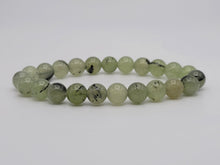 Load image into Gallery viewer, Prehnite Epidote Bracelet, Prehnite Bracelet, 8mm Stretch Bracelet, Beaded Bracelet, Epidote Jewelry, Heart Chakra, Abundance Manifestation
