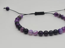 Load image into Gallery viewer, djustable Amethyst Beaded Bracelet - 6MM Beads - Beautiful Gift for Her or Him
