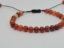 Load image into Gallery viewer, Handmade Carnelian Adjustable Bracelet 6mm Beaded - Beautiful Gift for Him or Her
