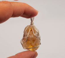 Load image into Gallery viewer, Natural Handmade Crystal Necklace Silver Raw Citrine Necklace
