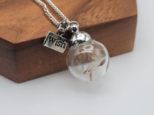 Load image into Gallery viewer, Wish Necklace in Glass With Natural Dandelion Seeds inside
