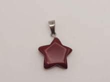 Load image into Gallery viewer, Carnelian Pendant Necklace Silver Tone Star Shaped Pendant
