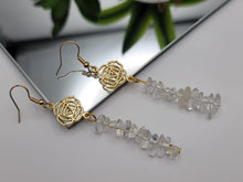 Load image into Gallery viewer, Handmade Clear Quartz  Natural Drop Earrings , Crystal  Earrings
