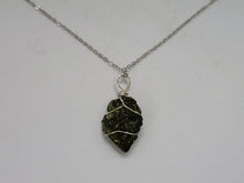 Load image into Gallery viewer, Genuine Moldavite Necklace 100 % Natural Sterling Silver
