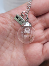 Load image into Gallery viewer, Wish Necklace in Glass With Natural Dandelion Seeds inside
