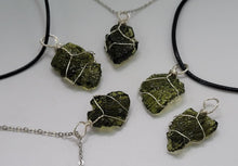 Load image into Gallery viewer, Genuine Moldavite Necklace 100 % Natural Sterling Silver
