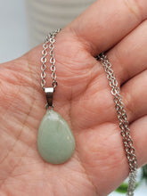 Load image into Gallery viewer, Green Aventurine Healing Crystal Necklace Drop Pendant.
