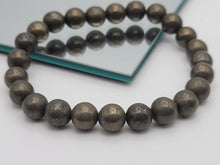 Load image into Gallery viewer, Pyrite Bracelet 8mm Genuine and natural pyrite bracelet For Money &amp; Good Luck

