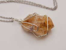 Load image into Gallery viewer, Natural Handmade Crystal Necklace Silver Raw Citrine Necklace
