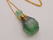 Load image into Gallery viewer, Perfume Bottle Crystal Green Fluorite Necklace Handmade, Genuine Stone
