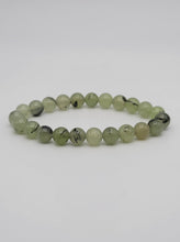 Load image into Gallery viewer, Prehnite Epidote Bracelet, Prehnite Bracelet, 8mm Stretch Bracelet, Beaded Bracelet, Epidote Jewelry, Heart Chakra, Abundance Manifestation
