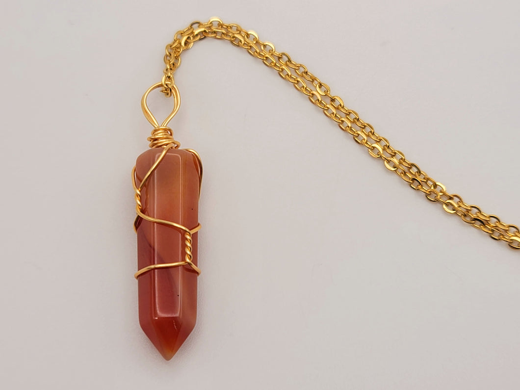 Natural Handmade Crystal Necklace Wired Wrapped
