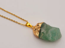 Load image into Gallery viewer, Raw Crystal Fluorite Stone Necklace Healing crystal Necklace
