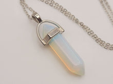 Load image into Gallery viewer, Opal Healing Crystal Point Necklace Gold tone Handmade
