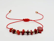 Load image into Gallery viewer, Radiant Red Jasper Chip Adjustable Bracelet - Handcrafted Beauty for Him or Her
