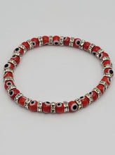 Load image into Gallery viewer, Evil Eye Charm Bracelet 6mm  for Protection, Good Luck and Great Energy
