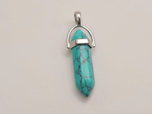 Load image into Gallery viewer, Turquoise Healing Crystal Point Necklace Gold tone
