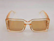 Load image into Gallery viewer, Fashion Big Rectangle Unisex Luxury Sunglasses Vintage Punk Oversized Gold Tea
