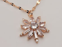 Load image into Gallery viewer, Gorgeous Sunflower Dainty Necklace - gift for her  Rose Gold Tone
