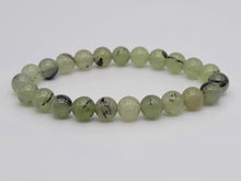 Load image into Gallery viewer, Prehnite Epidote Bracelet, Prehnite Bracelet, 8mm Stretch Bracelet, Beaded Bracelet, Epidote Jewelry, Heart Chakra, Abundance Manifestation
