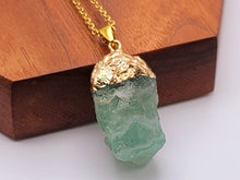 Load image into Gallery viewer, Raw Crystal Fluorite Stone Necklace Healing crystal Necklace
