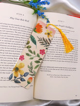 Load image into Gallery viewer, Cute Floral Bookmark with Yellow Tassel , Flowers Bookmark
