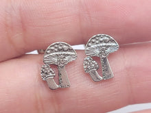 Load image into Gallery viewer, Handmade Small Natural Mini Mushroom Stud Earrings , Cute Earrings
