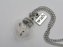 Load image into Gallery viewer, Wish Necklace in Glass With Natural Dandelion Seeds inside
