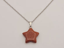 Load image into Gallery viewer, Gold Sandstone Crystal Star Necklace Trending Pendant Necklace Gift For Her, Handmade Necklace
