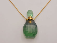 Load image into Gallery viewer, Perfume Bottle Crystal Green Fluorite Necklace Handmade, Genuine Stone
