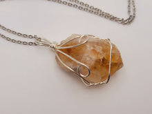 Load image into Gallery viewer, Natural Handmade Crystal Necklace Silver Raw Citrine Necklace
